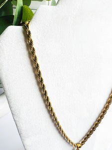 18K Gold Plated Stainless Steel Rope Chain 20” - Unisex